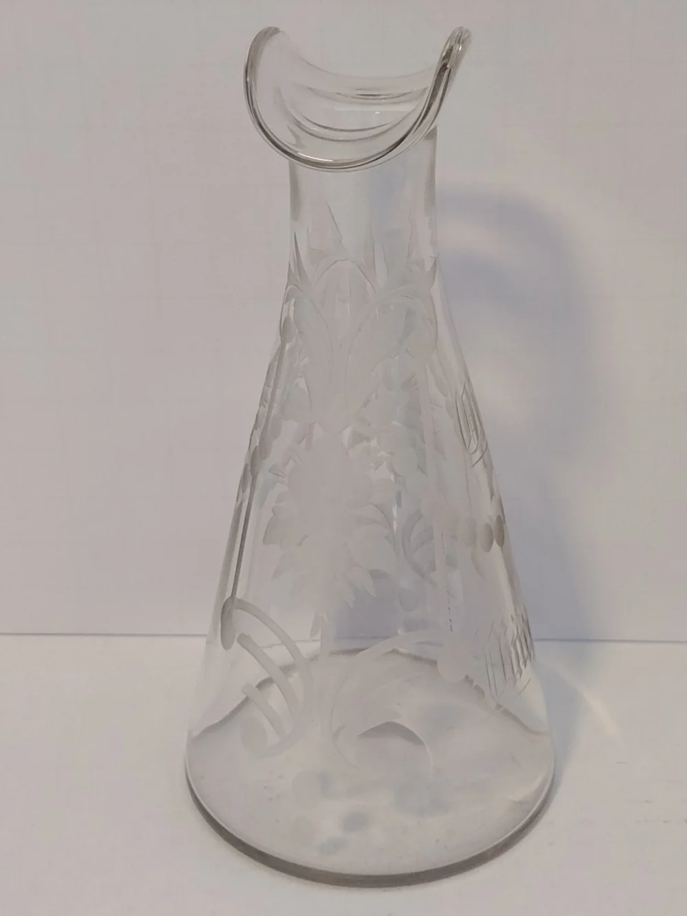 Etched Clear Glass Decanter Carafe For Vinager And Oil